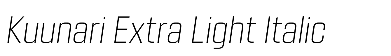Kuunari Extra Light Italic